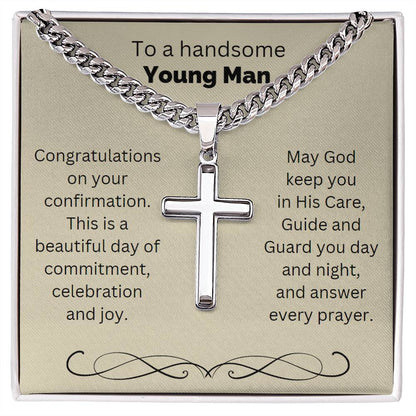 Personalized Cross for Him, Gift from Godmother, Gift from Godparent, Holy Confirmation for Him, Catholic, Confirmation Cross Necklace