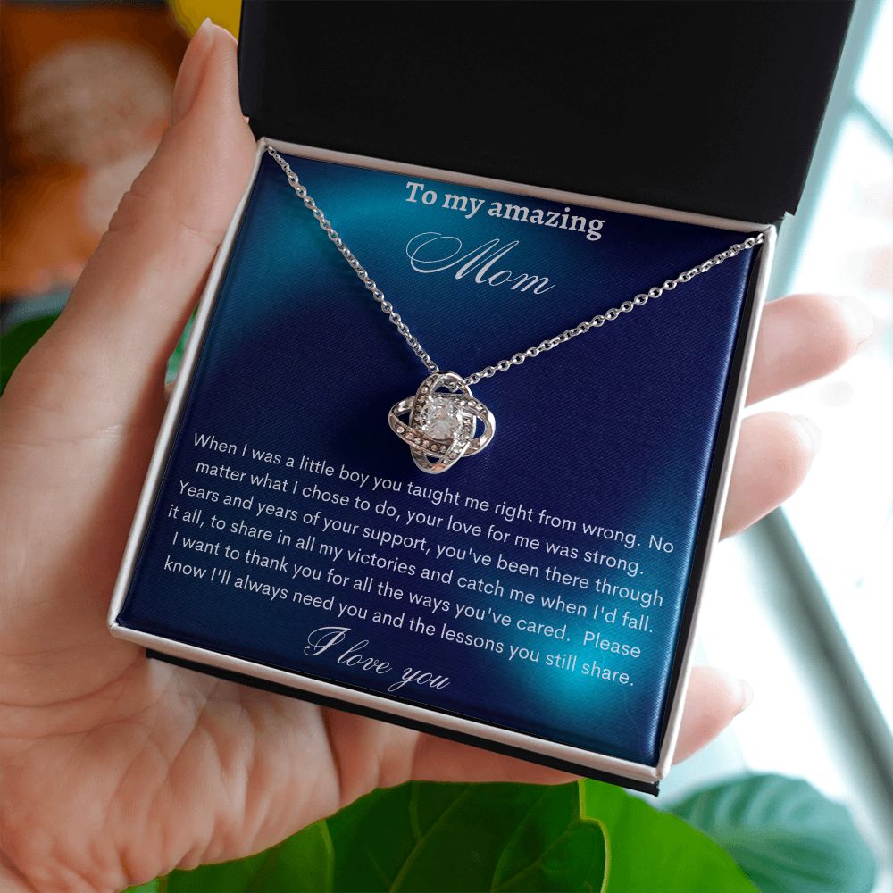 Mom Gift From Son For Mother's Day, From Son To Mom Necklace, Love Knot, Mother Gift From Son, Mom Birthday Gift From Son, Mom And Son Gift, From Son to Mom Just Because