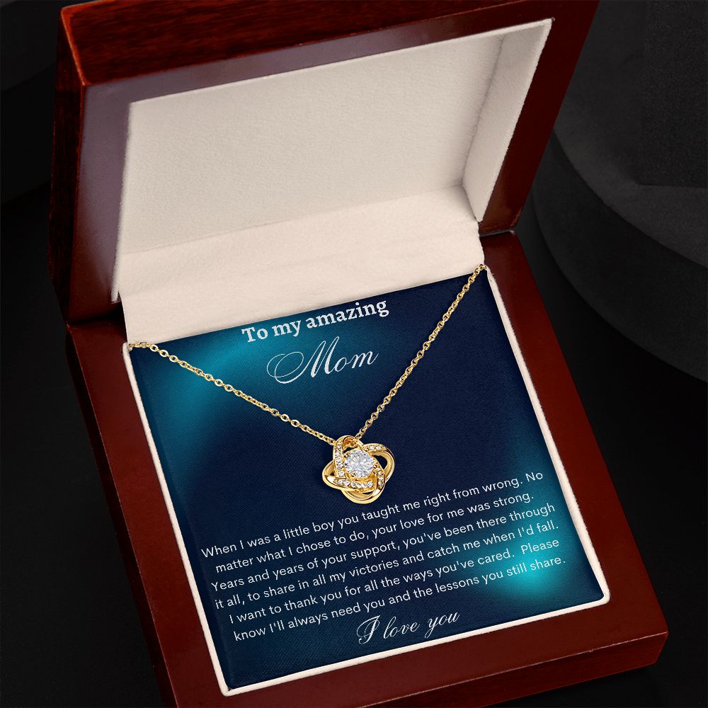 Mom Gift From Son For Mother's Day, From Son To Mom Necklace, Love Knot, Mother Gift From Son, Mom Birthday Gift From Son, Mom And Son Gift, From Son to Mom Just Because