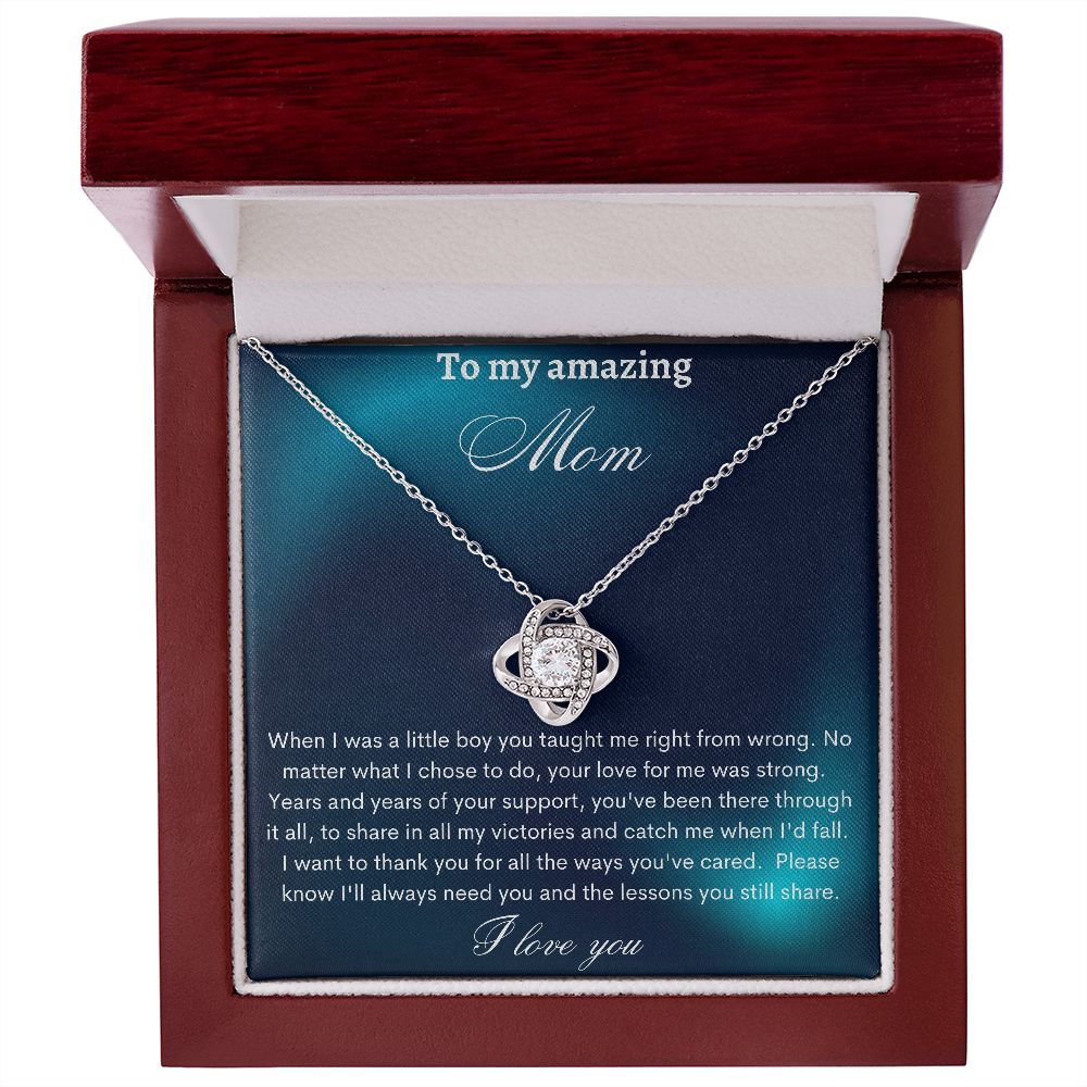 Mom Gift From Son For Mother's Day, From Son To Mom Necklace, Love Knot, Mother Gift From Son, Mom Birthday Gift From Son, Mom And Son Gift, From Son to Mom Just Because