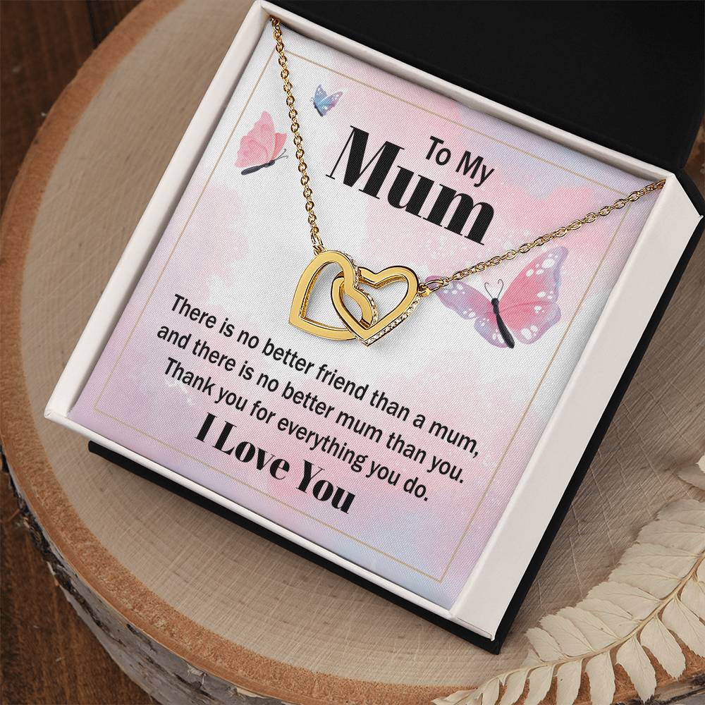 Revd Interlocking Hearts Necklace, Necklace to Mum, Birthday Gift, Gift to Mum, Mother's Day Gift to Mum, Gift from Daughter to Mum, Just Because Gift