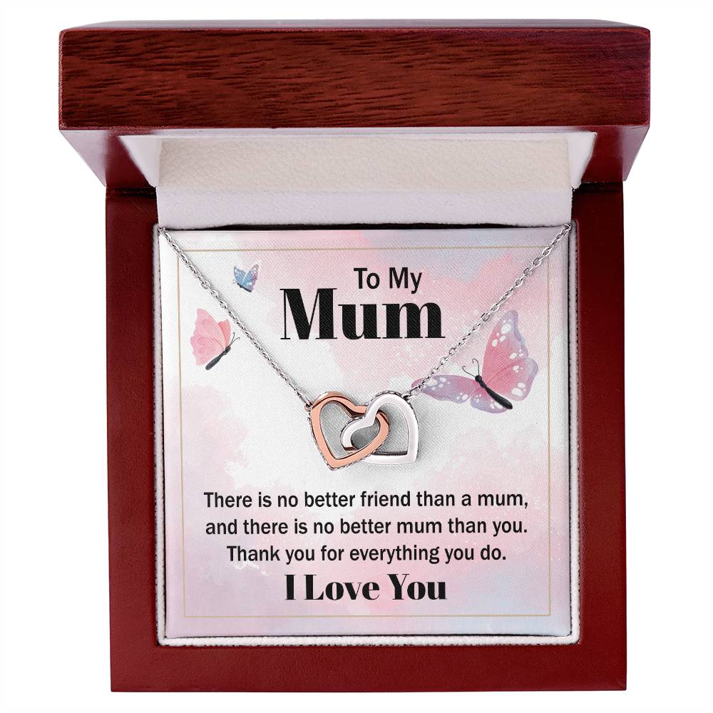 Revd Interlocking Hearts Necklace, Necklace to Mum, Birthday Gift, Gift to Mum, Mother's Day Gift to Mum, Gift from Daughter to Mum, Just Because Gift