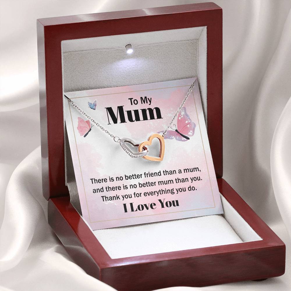 Revd Interlocking Hearts Necklace, Necklace to Mum, Birthday Gift, Gift to Mum, Mother's Day Gift to Mum, Gift from Daughter to Mum, Just Because Gift