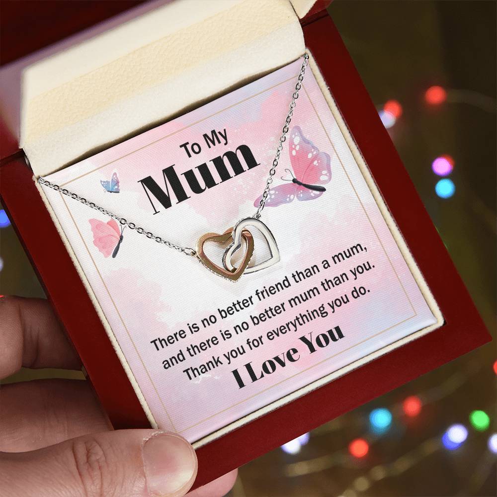 Revd Interlocking Hearts Necklace, Necklace to Mum, Birthday Gift, Gift to Mum, Mother's Day Gift to Mum, Gift from Daughter to Mum, Just Because Gift