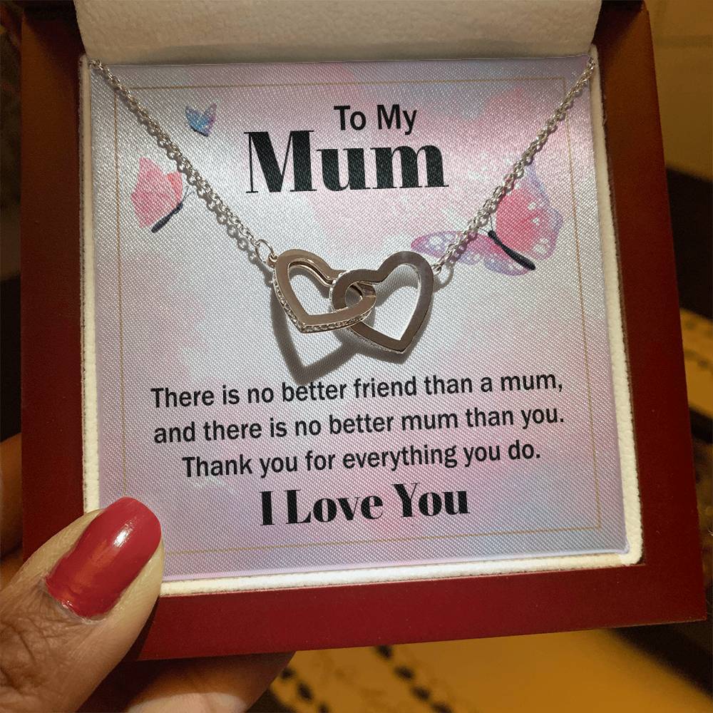 Revd Interlocking Hearts Necklace, Necklace to Mum, Birthday Gift, Gift to Mum, Mother's Day Gift to Mum, Gift from Daughter to Mum, Just Because Gift