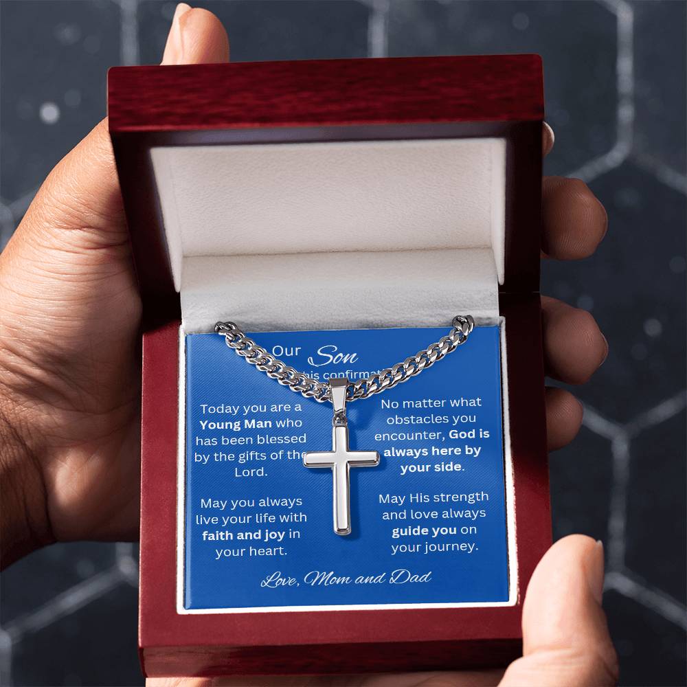 Holy Confirmation Gift, Confirmation Gift, Gift from Parents, Confirmation Necklace, Gift for Him, Baptism Gift, First Communion, Faith, Christening, Confirmation, Cross Necklace