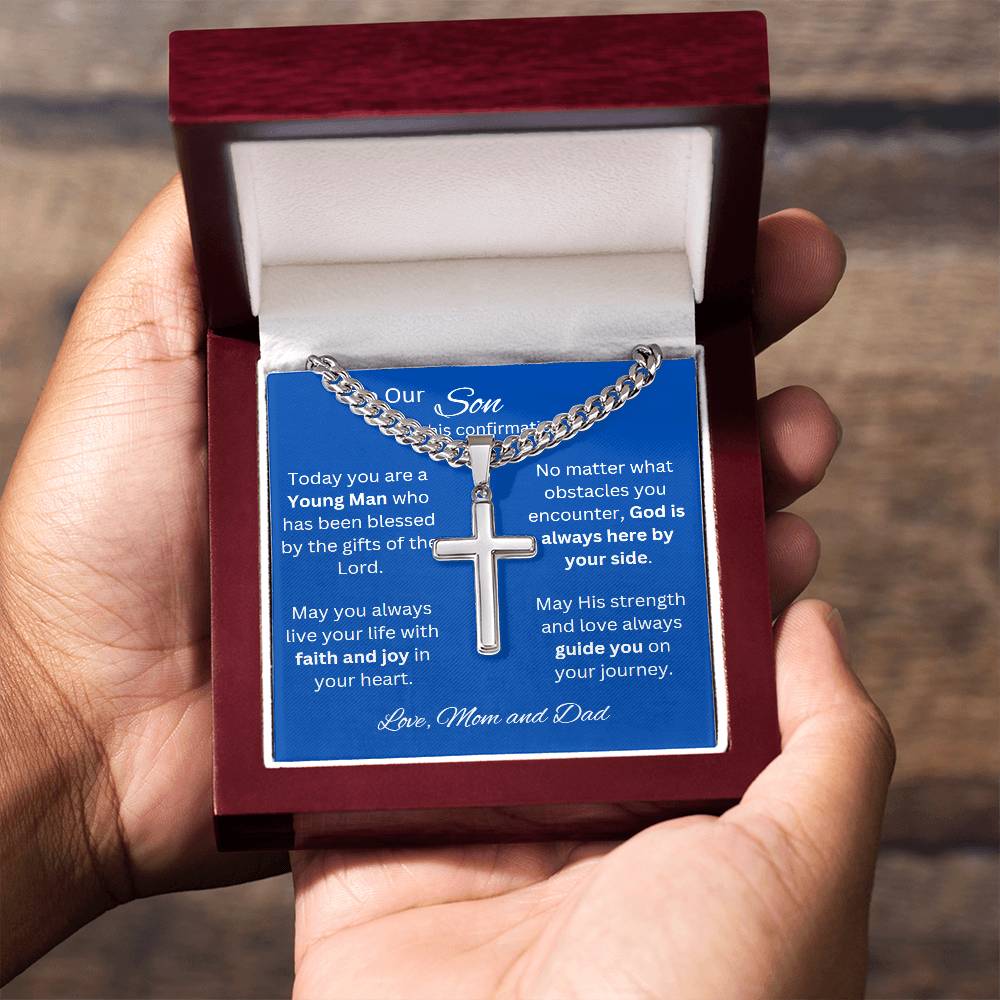 Holy Confirmation Gift, Confirmation Gift, Gift from Parents, Confirmation Necklace, Gift for Him, Baptism Gift, First Communion, Faith, Christening, Confirmation, Cross Necklace