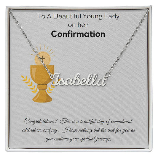 Personalized Name Necklace, Gift from Godparent, Confirmation Gift from Parents, Confirmation Necklace, Communion gift, Baptism gift,