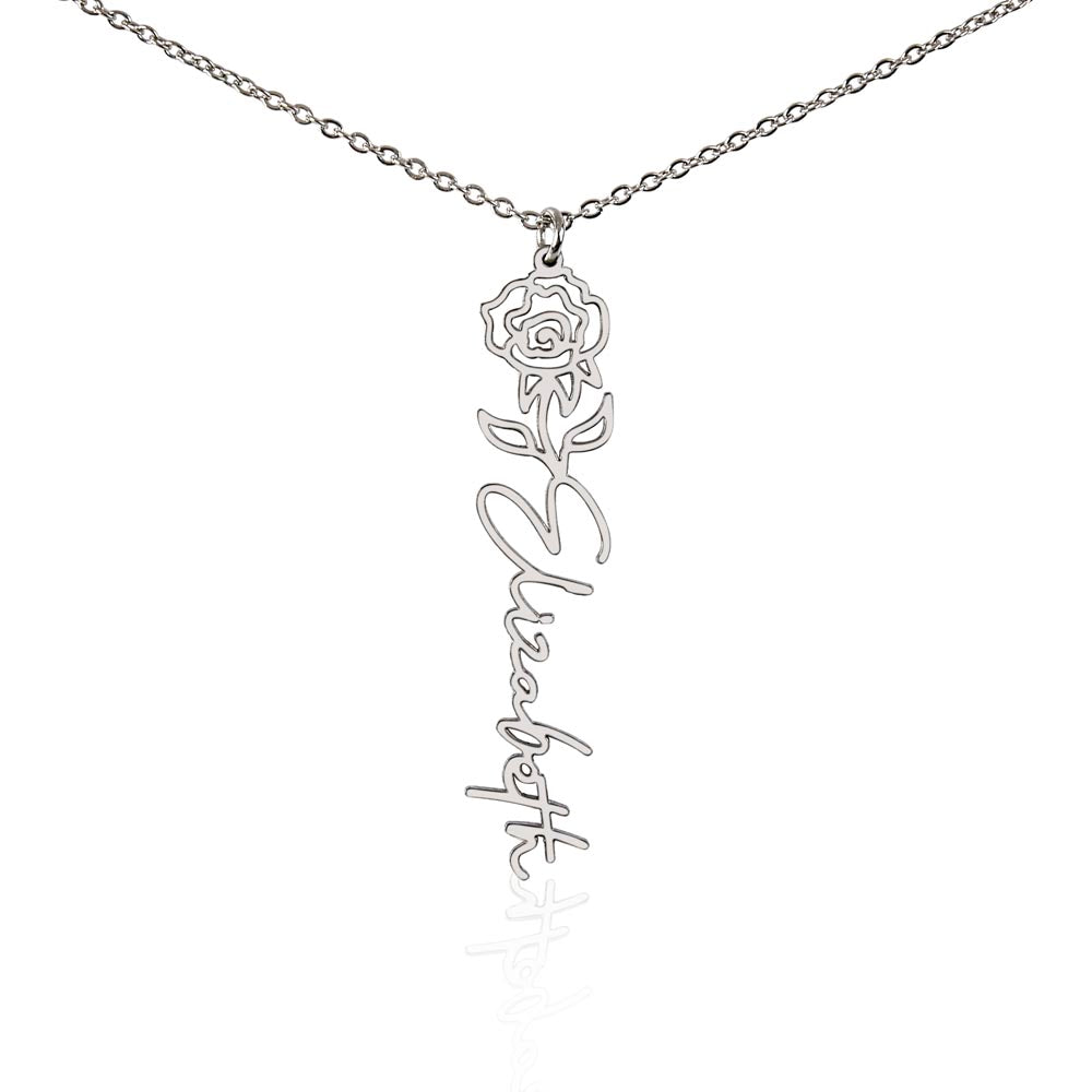 Birth Flower Name Necklace, Graduating Senior Gifts for Girls, Personalized Graduation Gift for Her, Graduation Gifts, Class of 2024