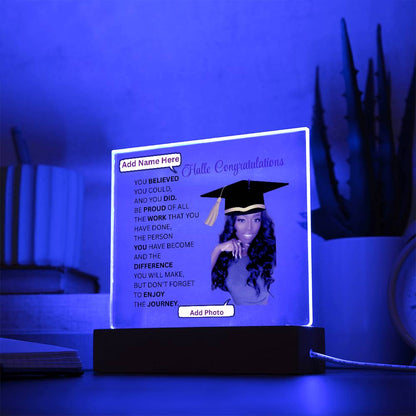 Personalize Printed Acrylic Plaque w/photo and name. Graduate Senior Gift, Graduation Gift for Her, Graduation Gift of 2025, Graduate Gift