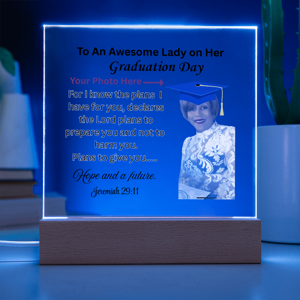Printed Square Acrylic Plaque. Graduating Senior Gifts for Girls, Gifts for Him, Grad Gift for Her, Grad Gifts, Class of 2025, Graduate Gift