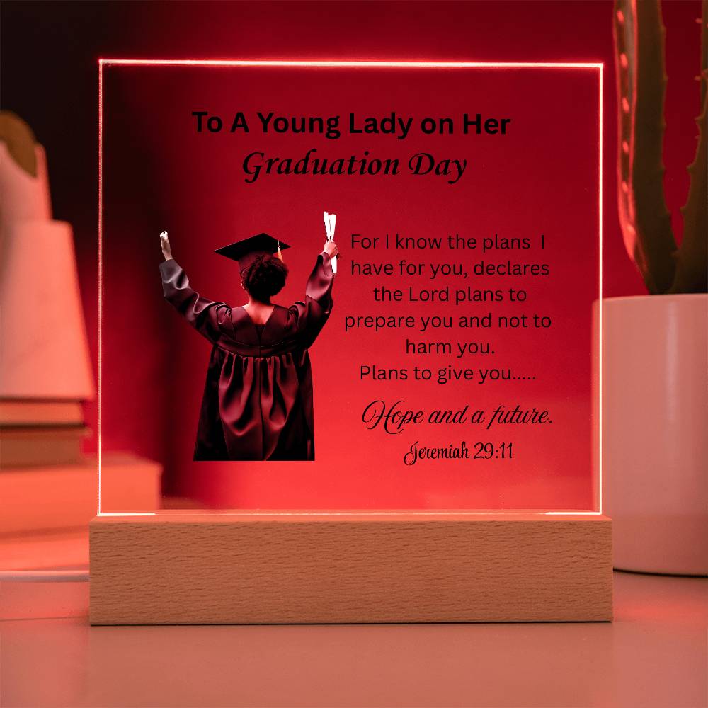 Graduation day printed Square Acrylic Plaque. Graduating Senior Gifts for Girls, Grad Gift for Her, Graduation Gifts, Class of 2025