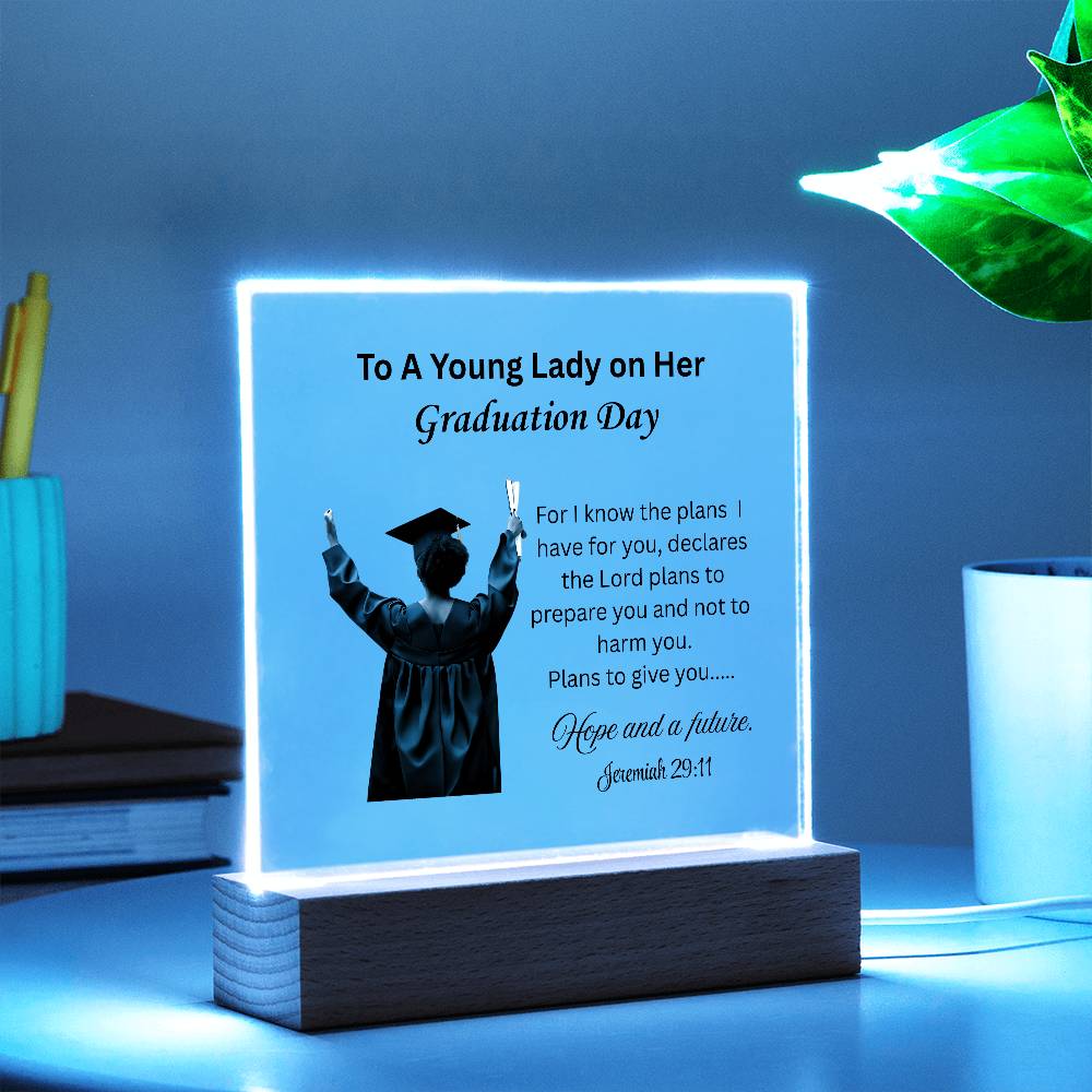 Graduation day printed Square Acrylic Plaque. Graduating Senior Gifts for Girls, Grad Gift for Her, Graduation Gifts, Class of 2025