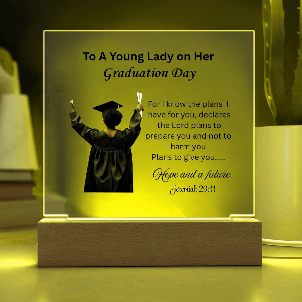 Graduation day printed Square Acrylic Plaque. Graduating Senior Gifts for Girls, Grad Gift for Her, Graduation Gifts, Class of 2025