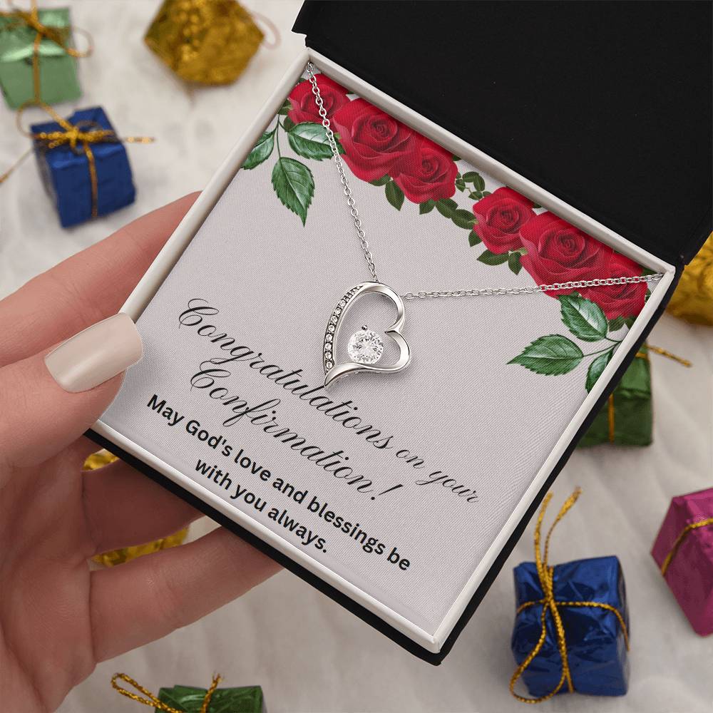 Forever Love Necklace, Confirmation Necklace, Christian Gift, Gift from Godparent, Gift from Parent, Gift Necklace, Baptism Gift, First Communion, Faith, Christening, Confirmation, Confirmation Gift for Girls Catholic, Holy Confirmation for Girls