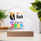 Personalized Printed heart acrylic plaque.