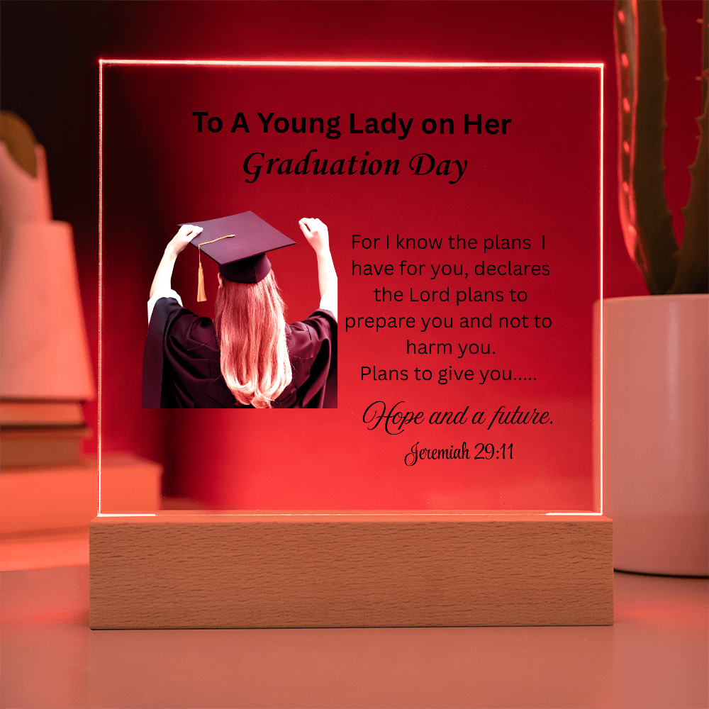On her graduation day. Printed Square Acrylic Plaque. Graduating Senior Gifts, Graduation Gift for Her, Graduation Gifts, Class of 2025