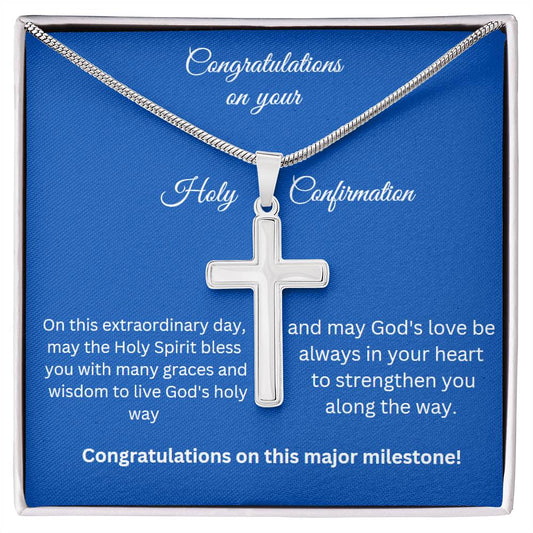 Holy Confirmation Gift, Confirmation Gift, Gift from Godparent, Gift from Parents, Confirmation Necklace, Gift for Him, Gift for Her, Baptism Gift, First Communion, Faith, Christening, Confirmation, Cross Necklace