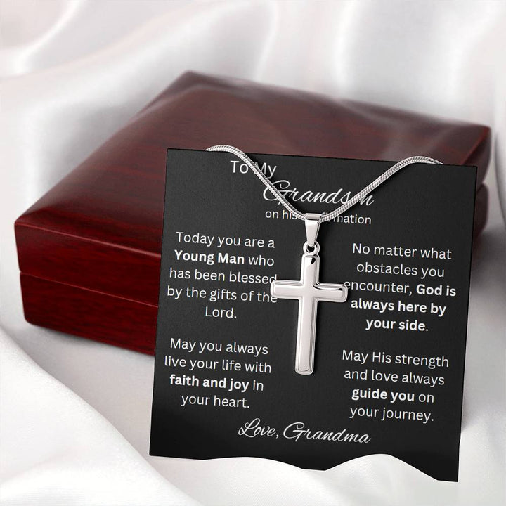 Grandson Confirmation Necklace, Confirmation Gift for him, Gift from Grandparents, Confirmation Necklace, Holy Confirmation Gift, Gift for Him, Baptism Gift, First Communion, Faith, Christening, Confirmation, Cross Necklace
