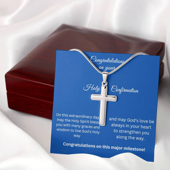 Holy Confirmation Gift, Confirmation Gift, Gift from Godparent, Gift from Parents, Confirmation Necklace, Gift for Him, Gift for Her, Baptism Gift, First Communion, Faith, Christening, Confirmation, Cross Necklace