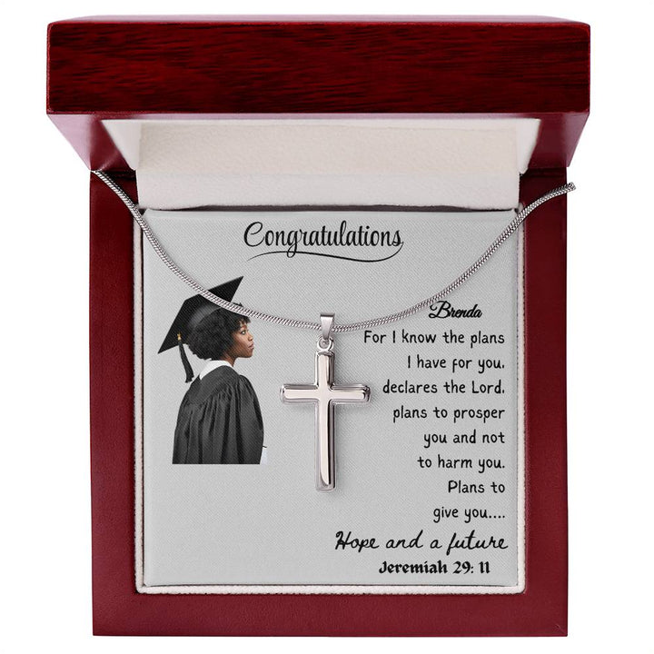 Personalized Senior Gifts for Girls, Personalized Graduation Gift for Her, Graduation Gifts, Class of 2024, Graduate Gift, Stainless Cross Necklace