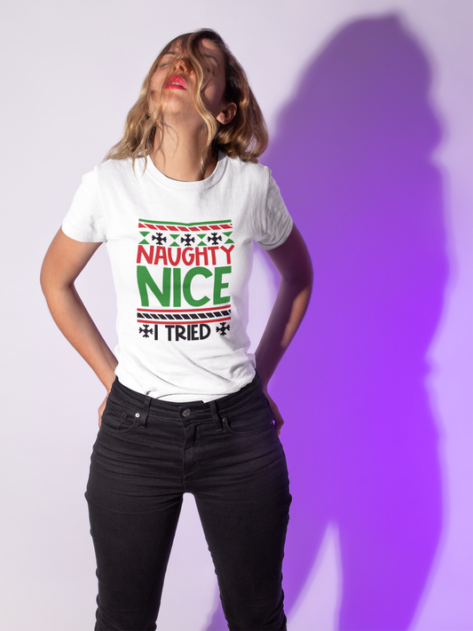 Naughty Nice I Tried Unisex Heavy Cotton Tee