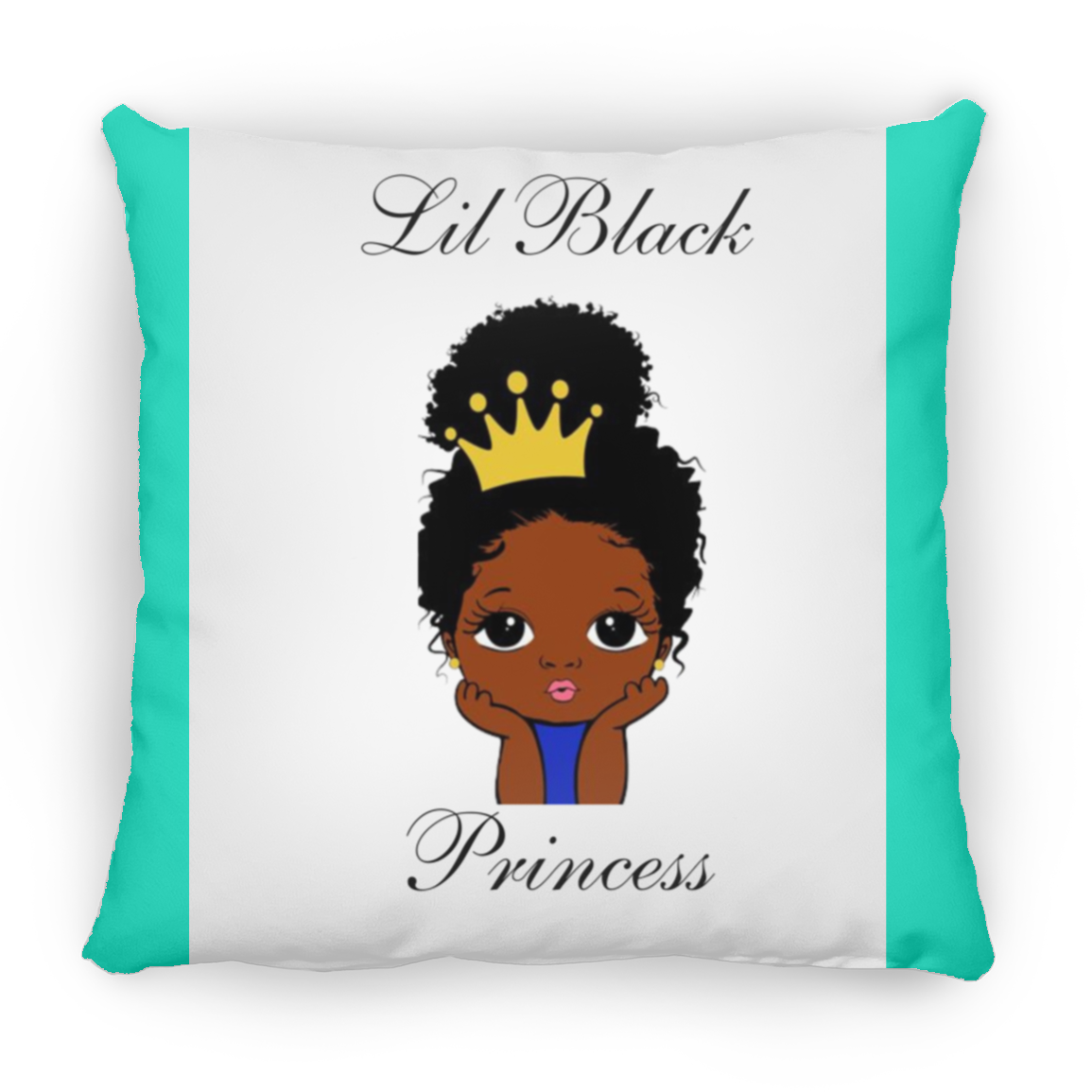 Lil Black Princess Large Square Pillow