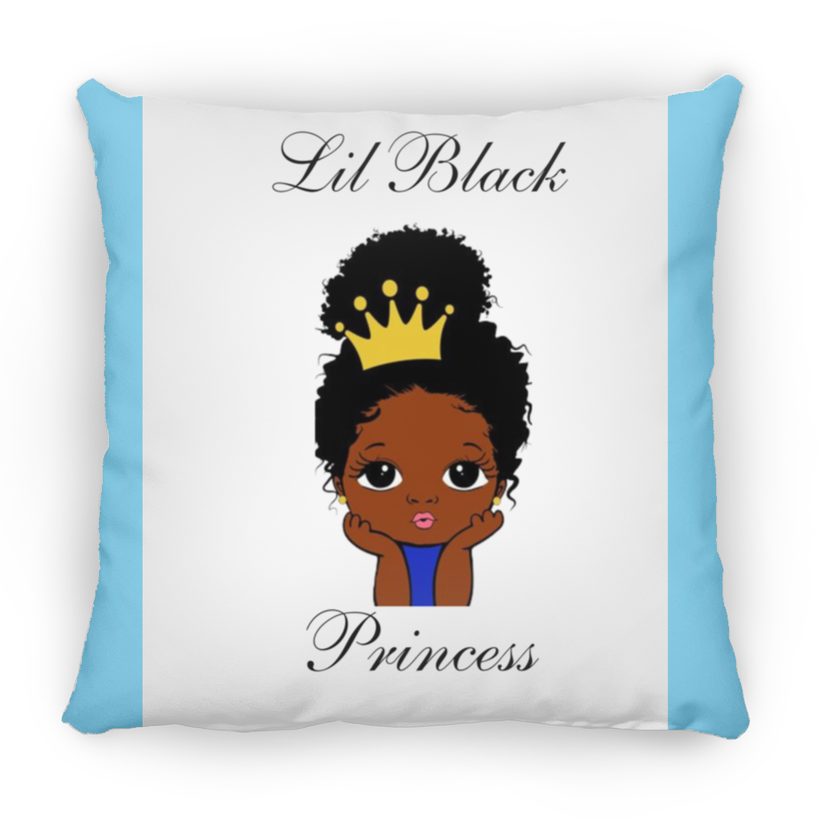 Lil Black Princess Large Square Pillow