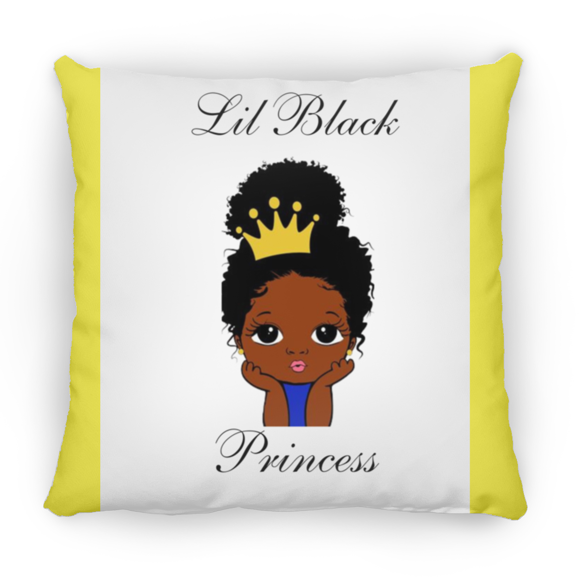 Lil Black Princess Large Square Pillow