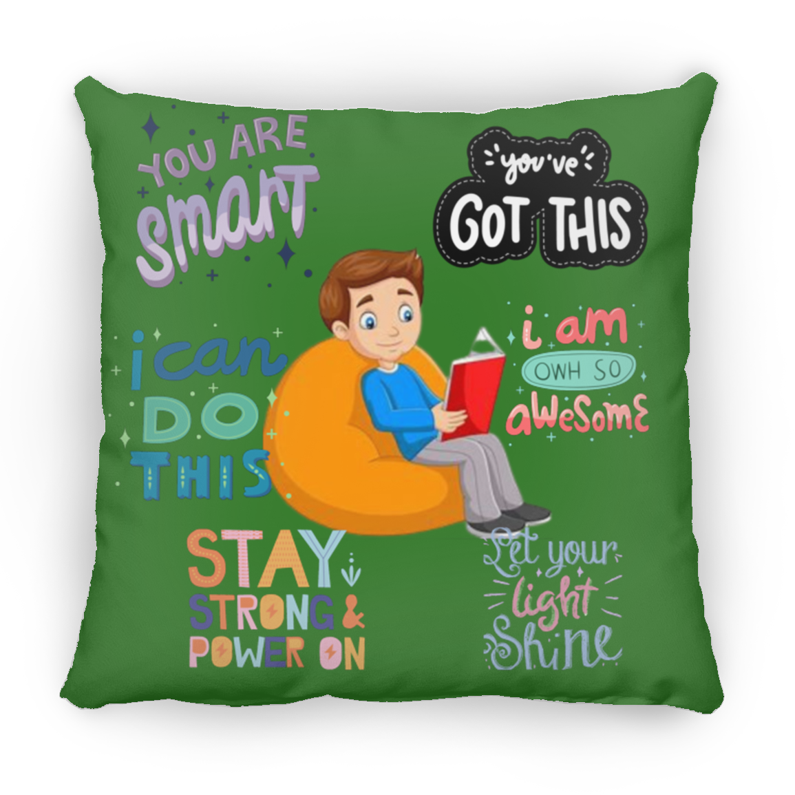 You Are Smart. You Got This. Large Square Pillow