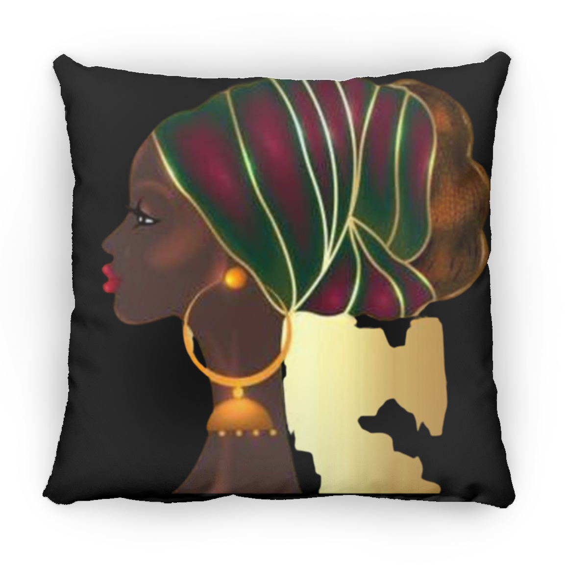 Black Goddess Large Square Pillow