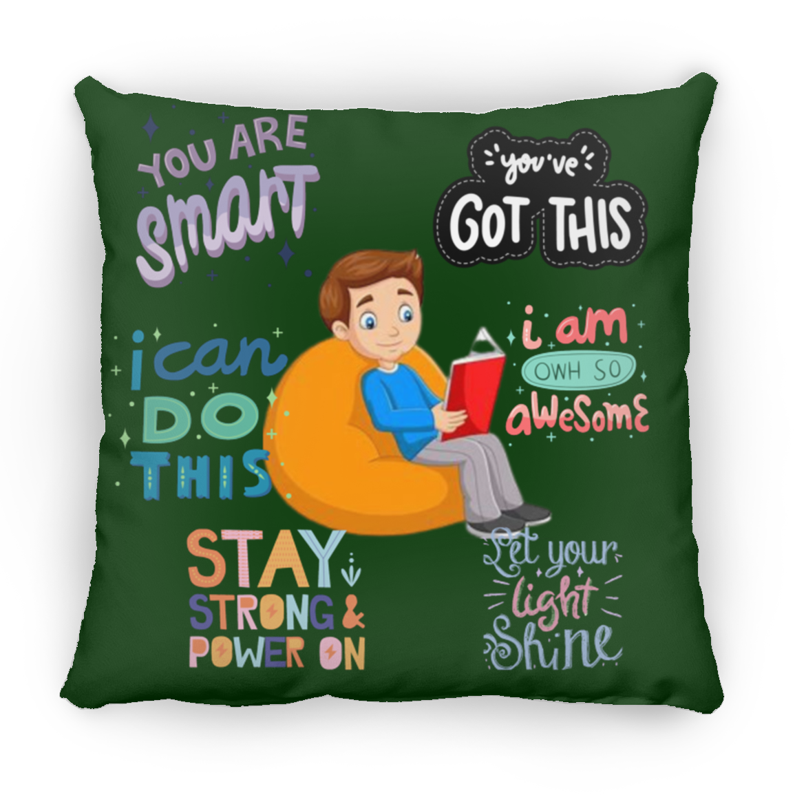 You Are Smart. You Got This. Large Square Pillow