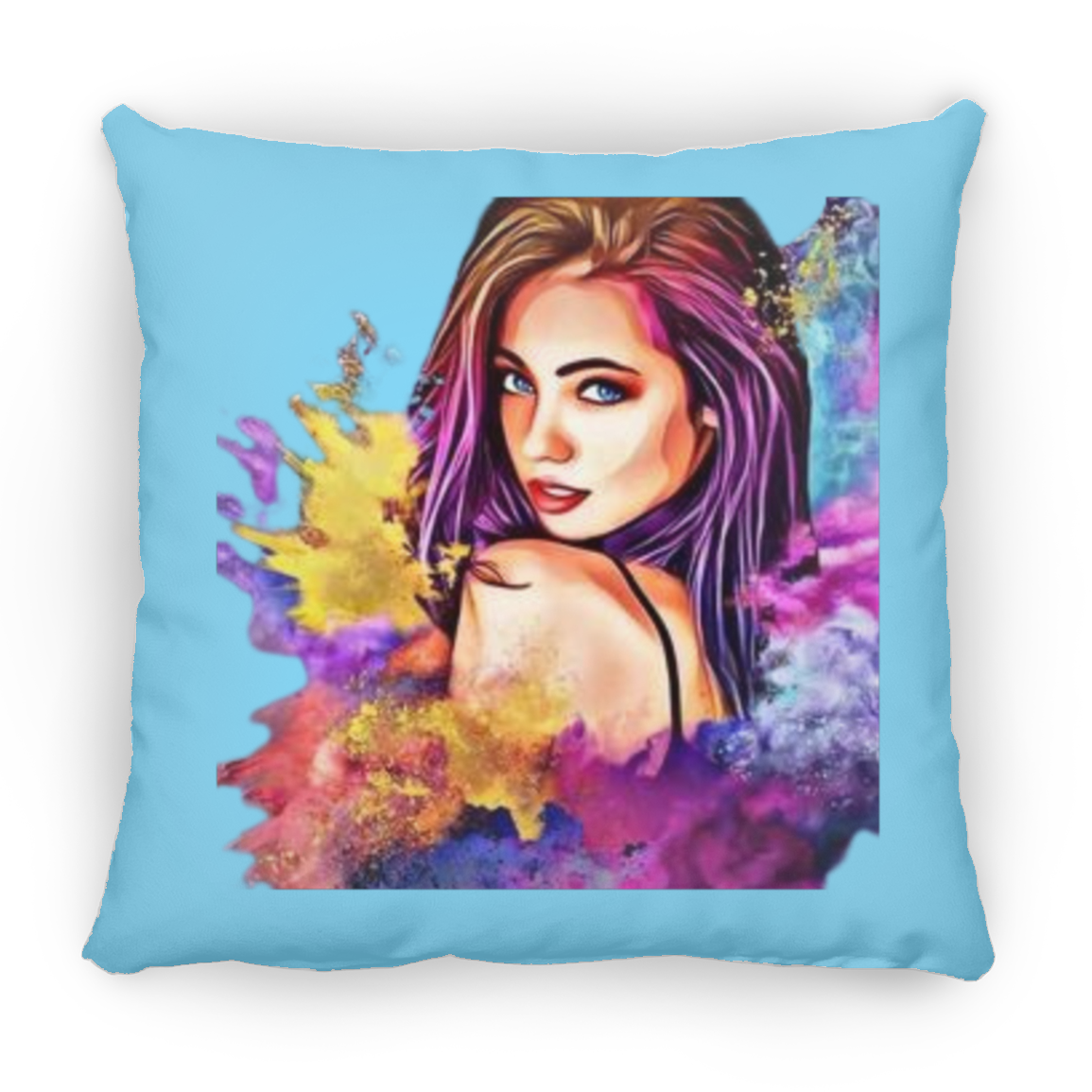 Beautiful Lady Large Square Pillow