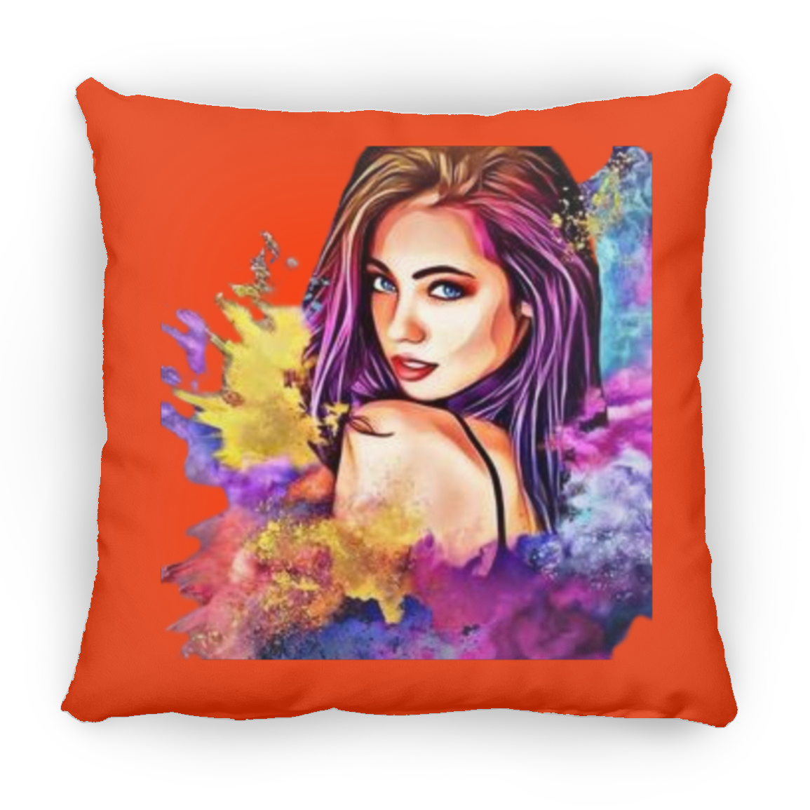 Beautiful Lady Large Square Pillow