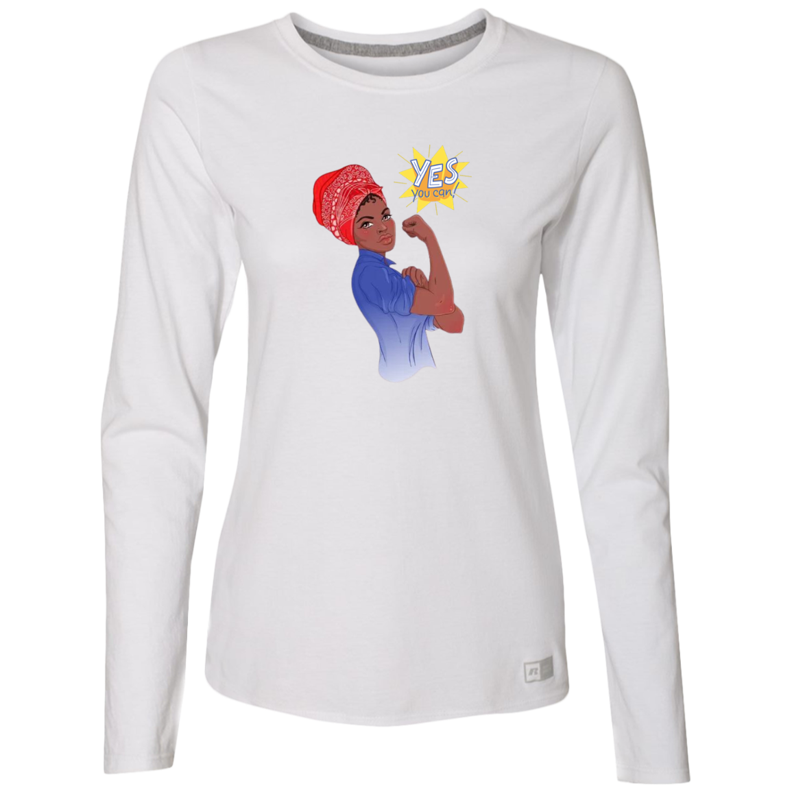 Just Smile Ladies’ Essential Dri-Power Long Sleeve Tee, Long Sleeve Tee, T-Shirt, Women's Crewneck, Unisex Fit