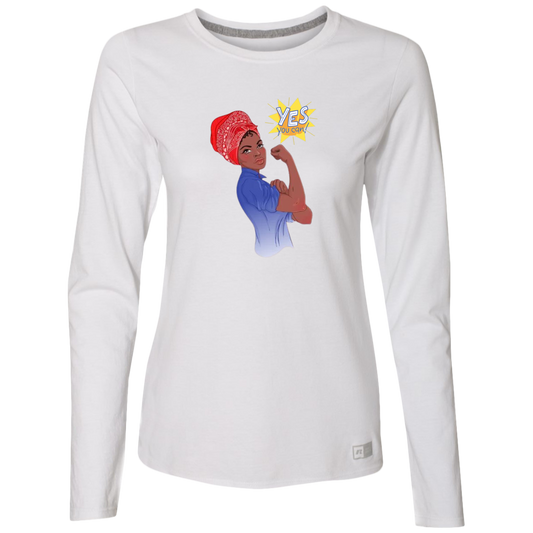 Just Smile Ladies’ Essential Dri-Power Long Sleeve Tee, Long Sleeve Tee, T-Shirt, Women's Crewneck, Unisex Fit