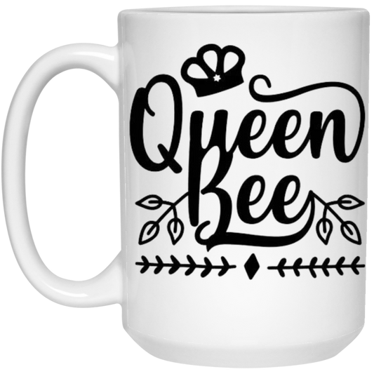 Queen Bee 15 oz. White Mug