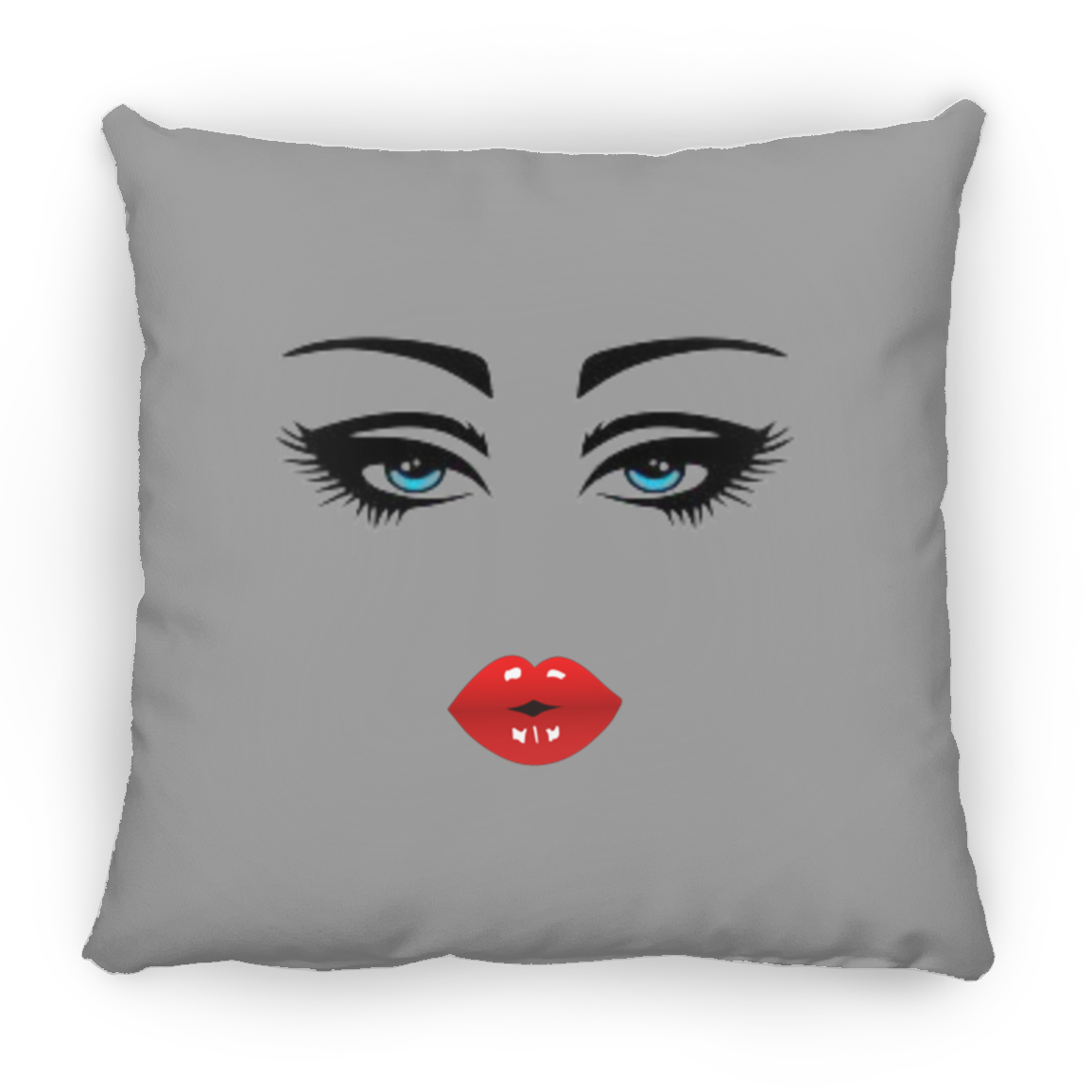 Blue Eyed Lady Large Square Pillow