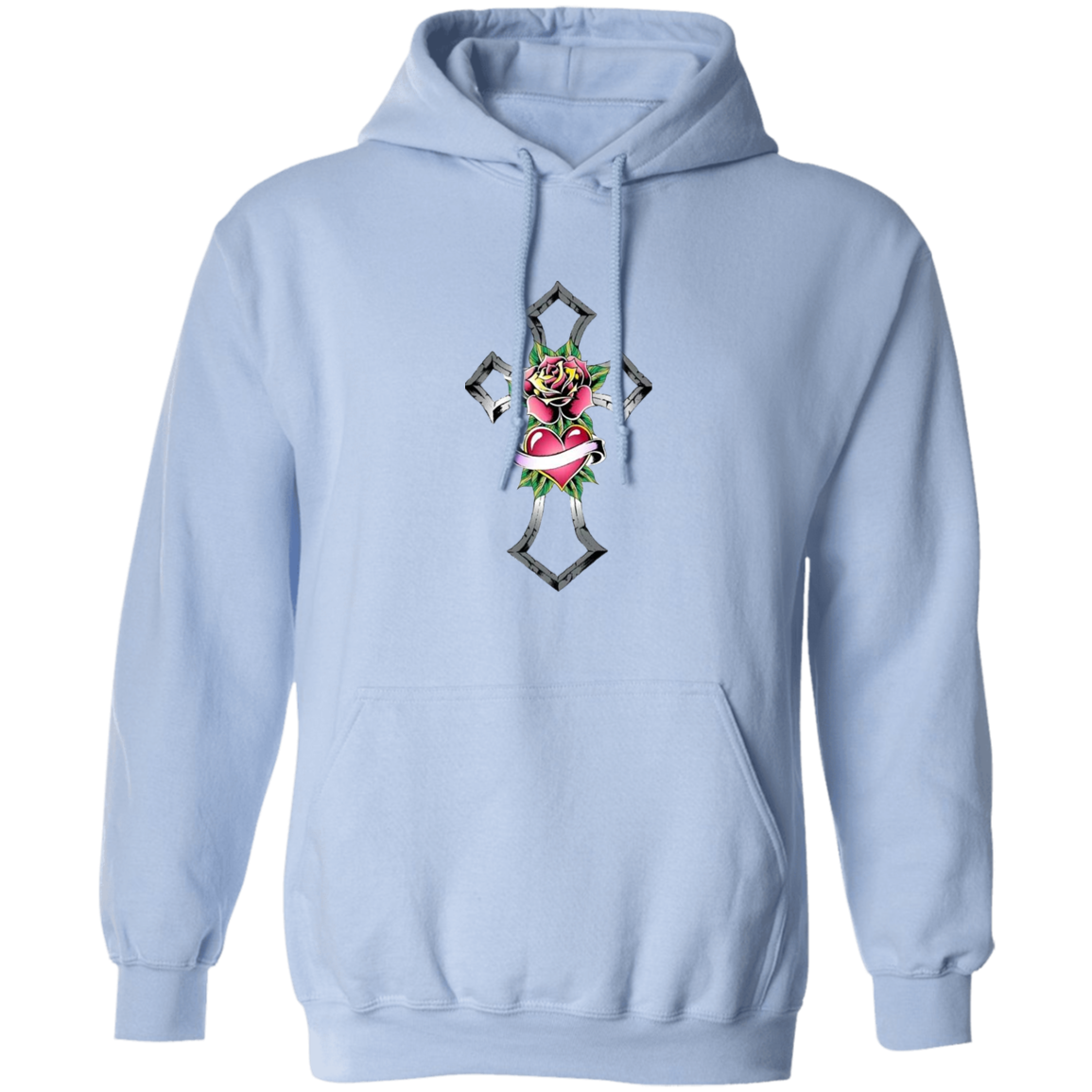 Tribal Rose with Heart Emblem Unisex Pullover Hoodie