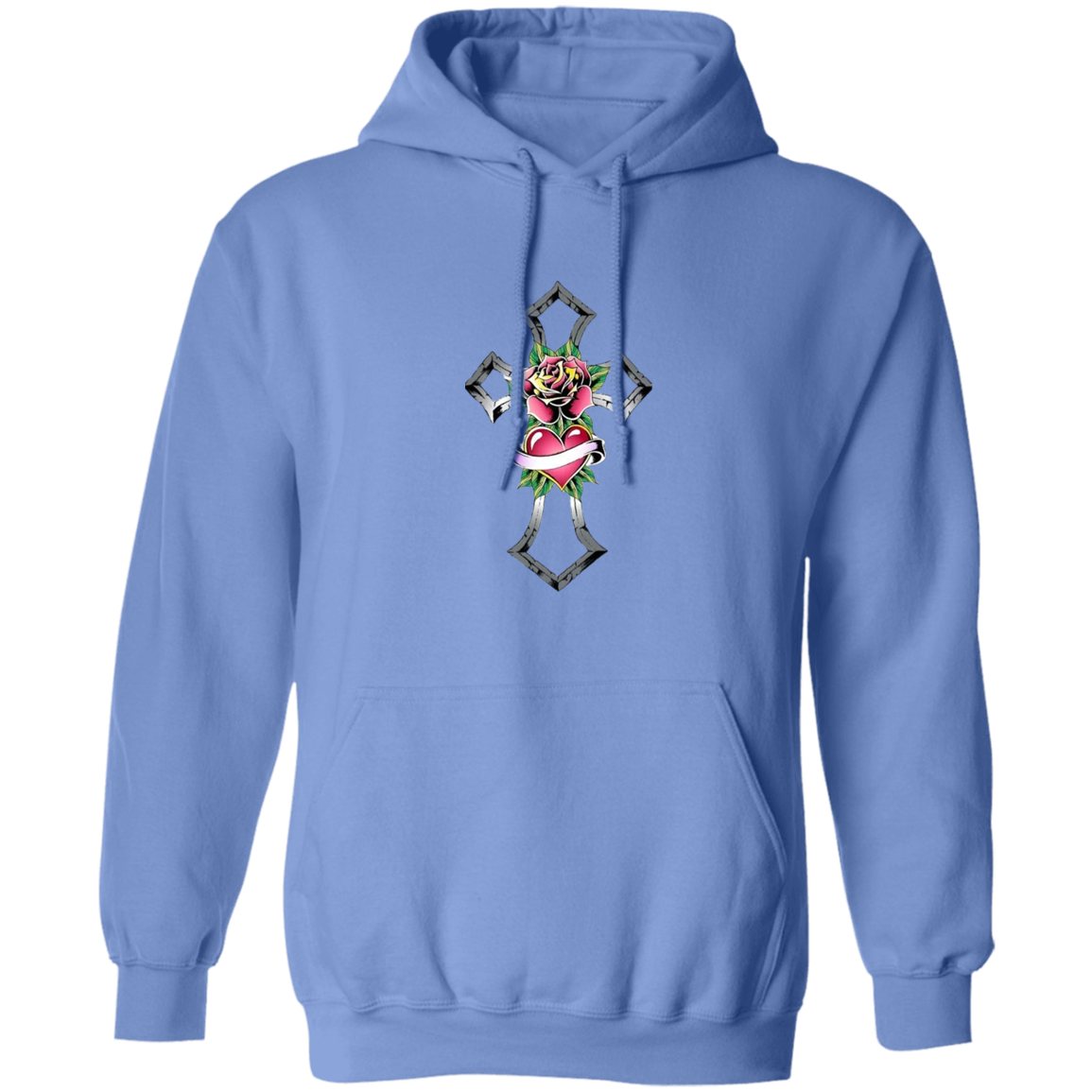 Tribal Rose with Heart Emblem Unisex Pullover Hoodie