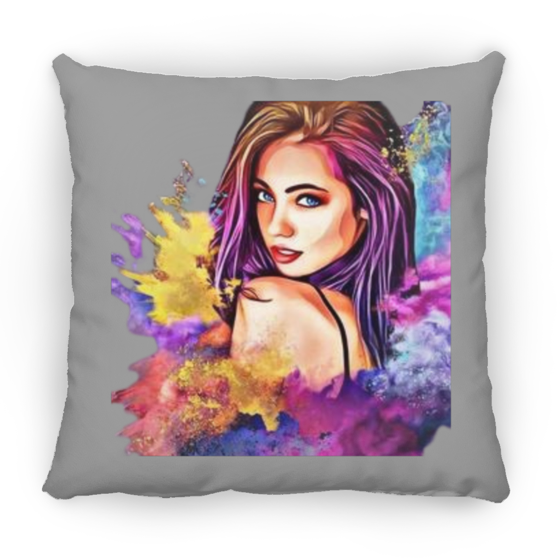 Beautiful Lady Large Square Pillow