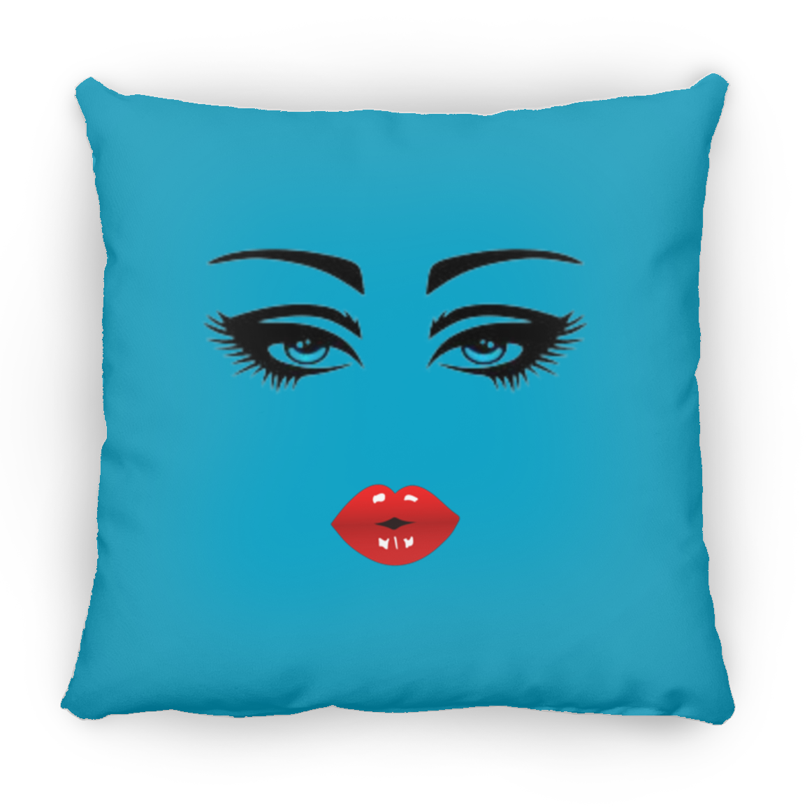 Blue Eyed Lady Large Square Pillow