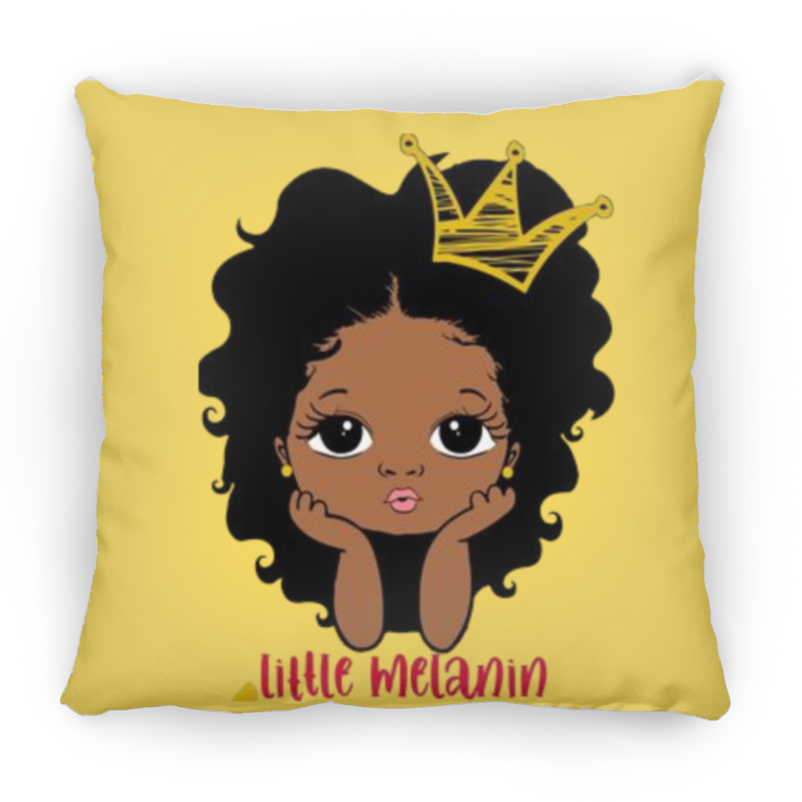 Little Melanin Large Square Pillow