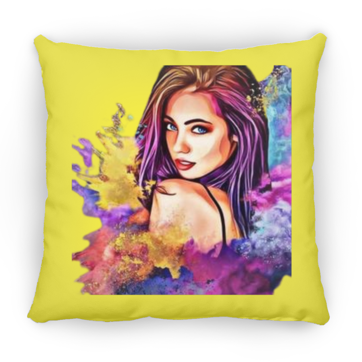 Beautiful Lady Large Square Pillow