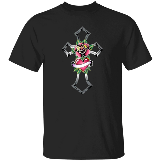Tribal Rose with Heart Emblem Unisex T-Shirt