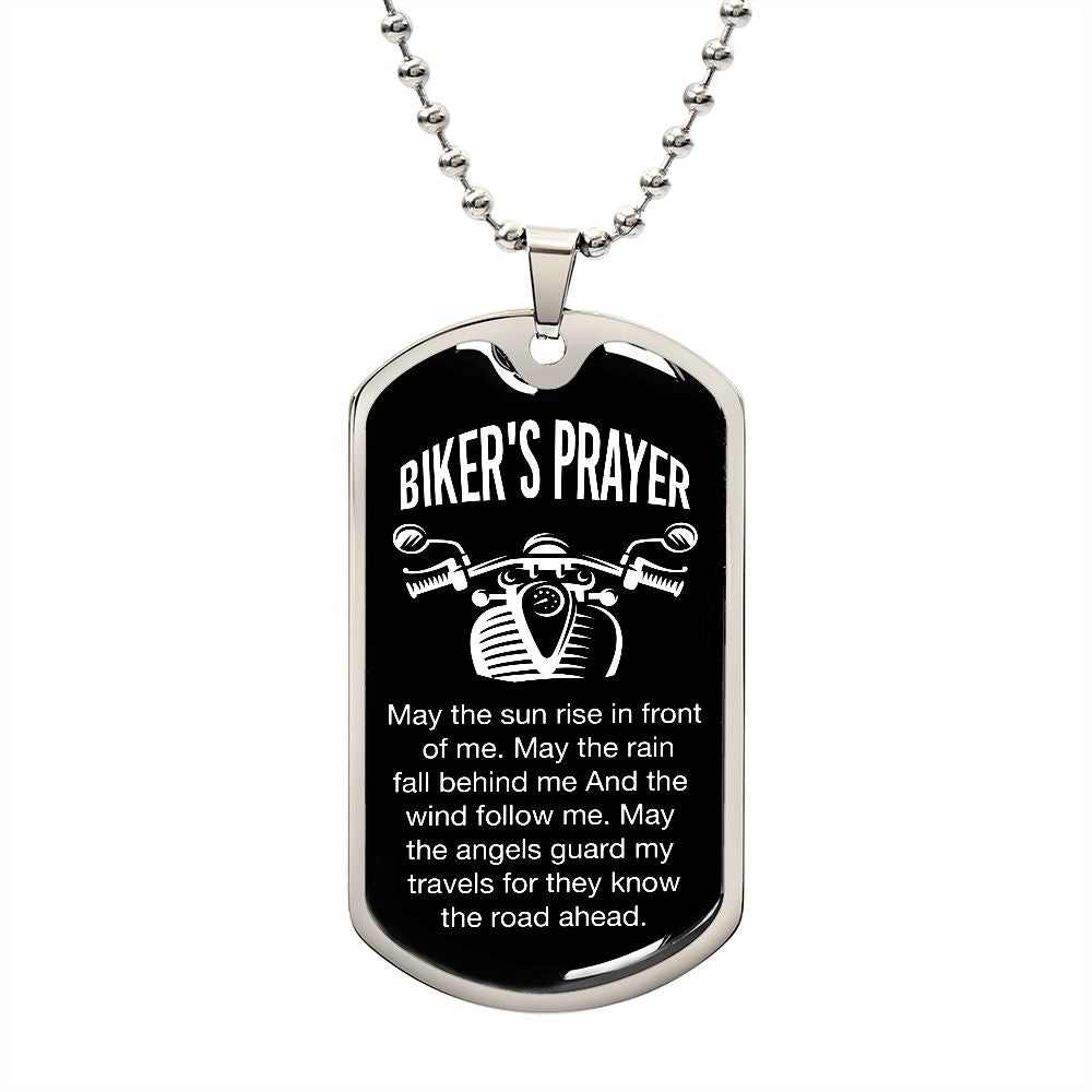 Biker's Prayer Dog Tag