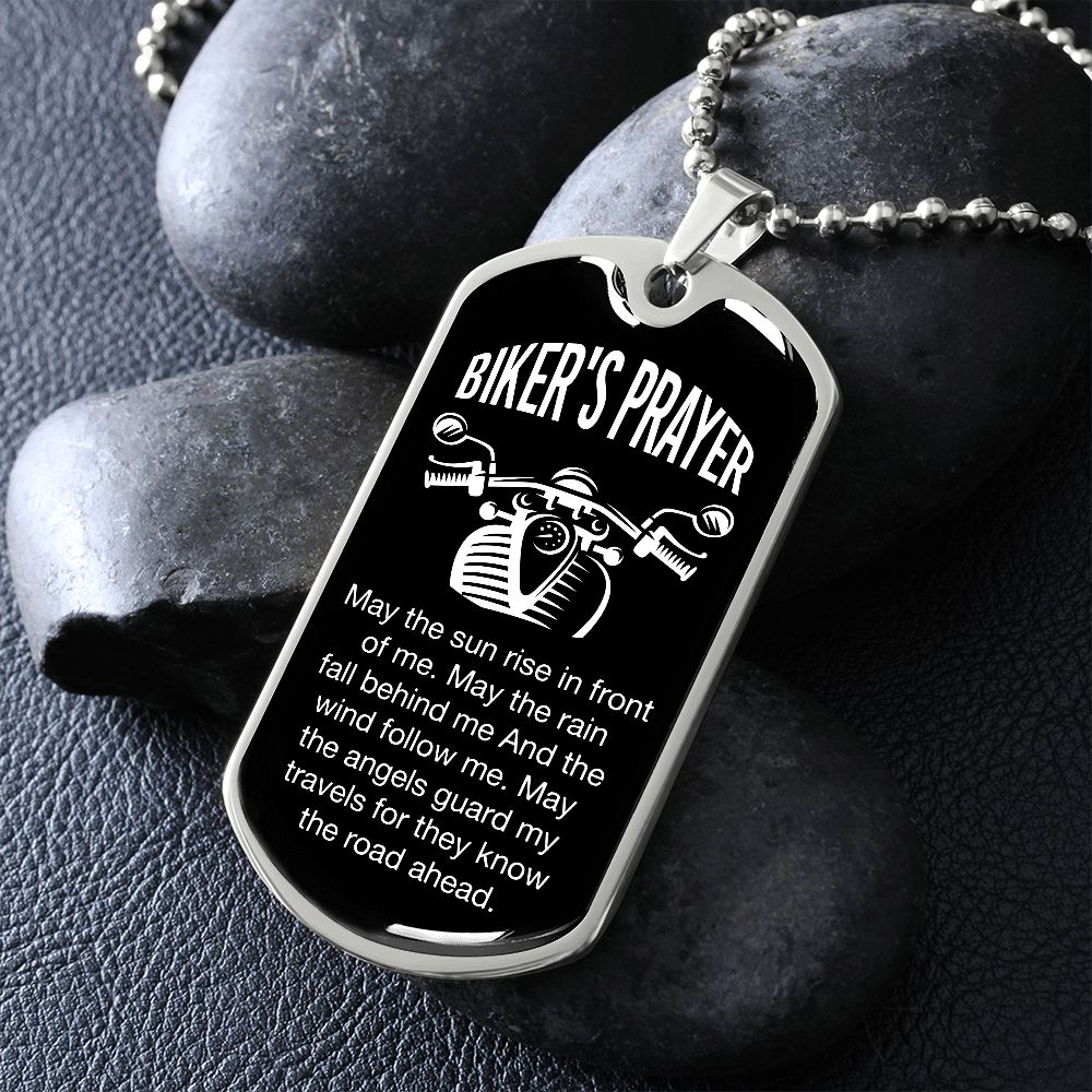 Biker's Prayer Dog Tag
