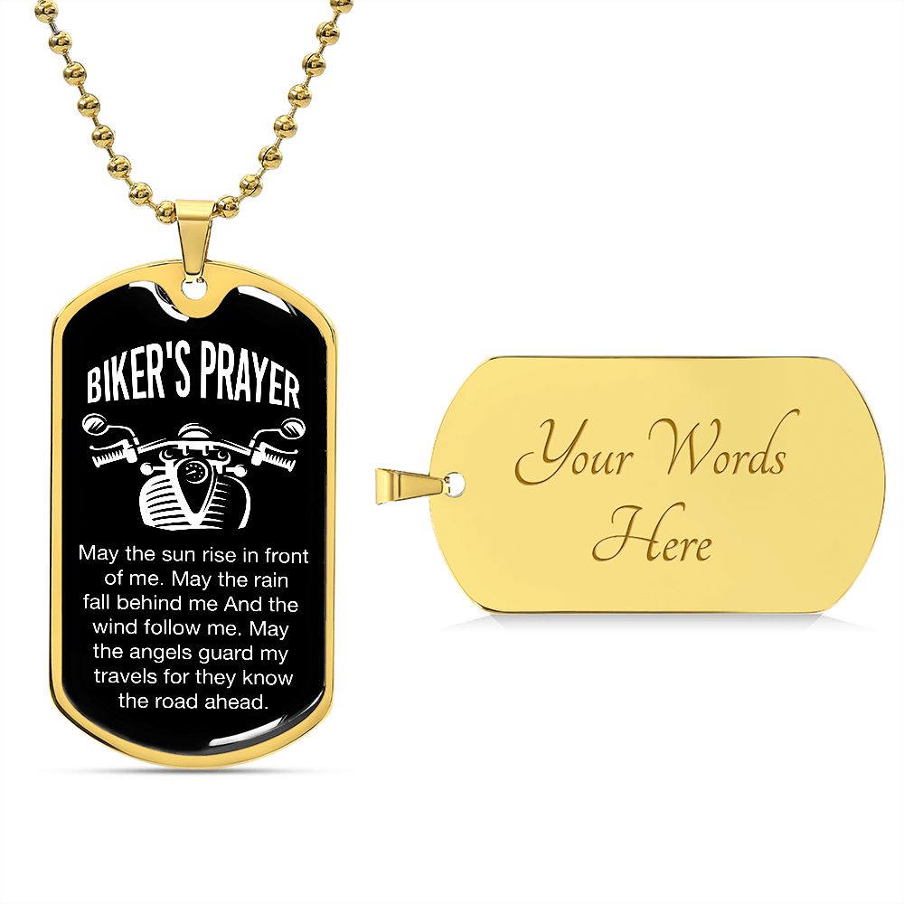 Biker's Prayer Dog Tag