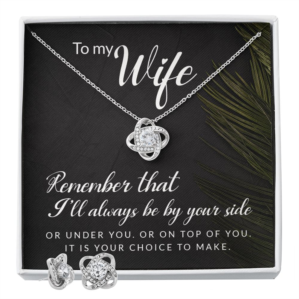 Love Knot Earring & Necklace Set. Wife Gift, Mother's Day Gift, Wife Necklace,  Mother's Day Gift From Soulmate, Mother’s Day Gift From Spouse, Wife Birthday Gift, Soulmate Birthday Gift, Just Because Gift to Wife, Birthday Gift, Anniversary Gift