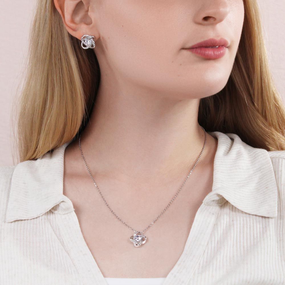 Love Knot Earring & Necklace Set. Wife Gift, Mother's Day Gift, Wife Necklace,  Mother's Day Gift From Soulmate, Mother’s Day Gift From Spouse, Wife Birthday Gift, Soulmate Birthday Gift, Just Because Gift to Wife, Birthday Gift, Anniversary Gift